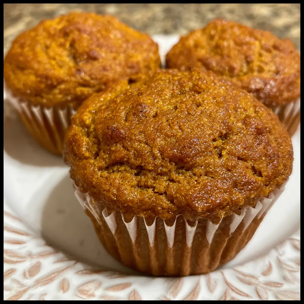 Pumpkin muffins cooling on a rack with sugar-free chocolate chips