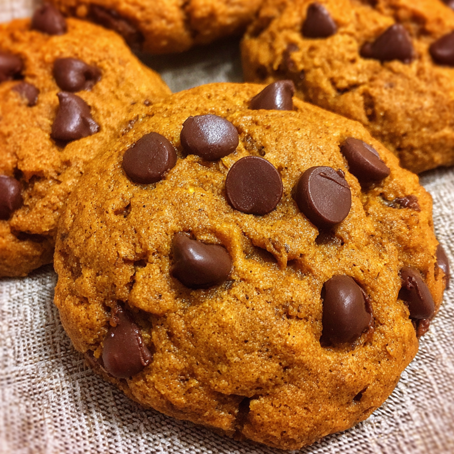 Cookie split in half showing gooey center and chocolate chips