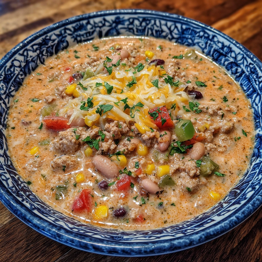 Soup served in a rustic bowl with jalapeños and lime wedges