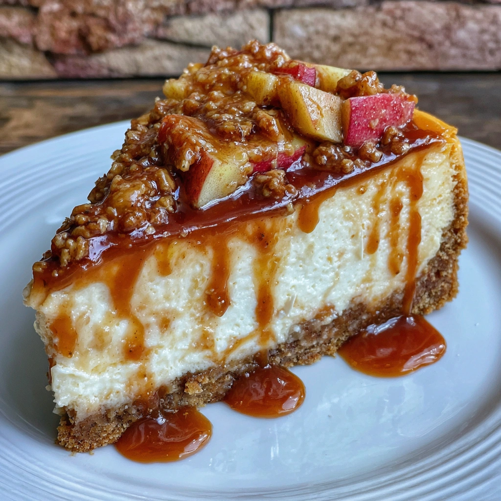 Close-up of dense, creamy cheesecake slice with graham crust