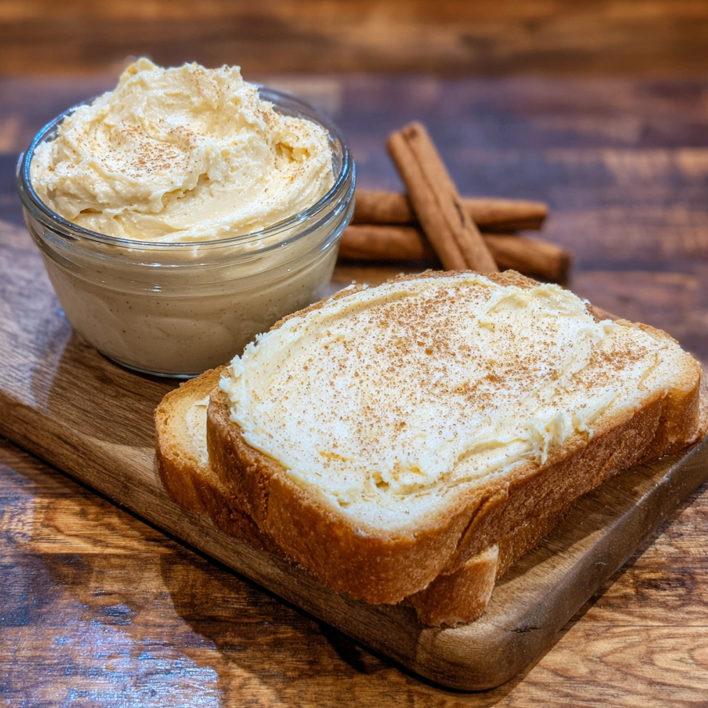 Butter spread on pancakes with drizzle of honey.