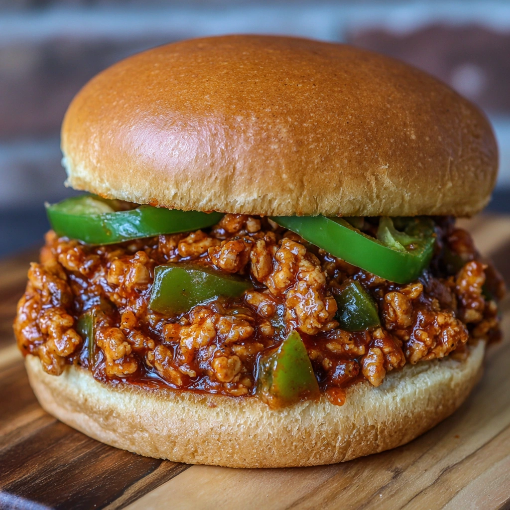 Toasted buns stacked with saucy Cajun chicken filling