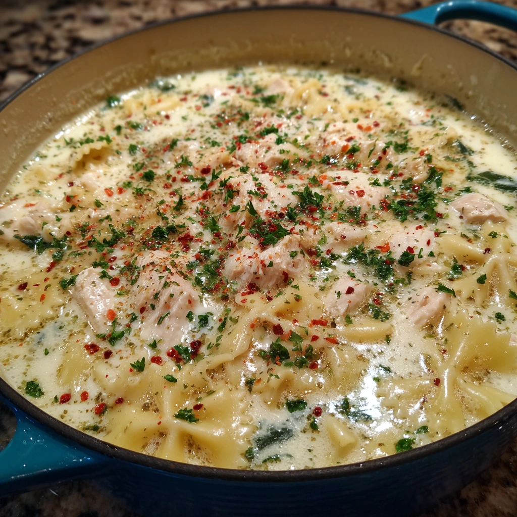 Easy White Chicken Lasagna Soup
