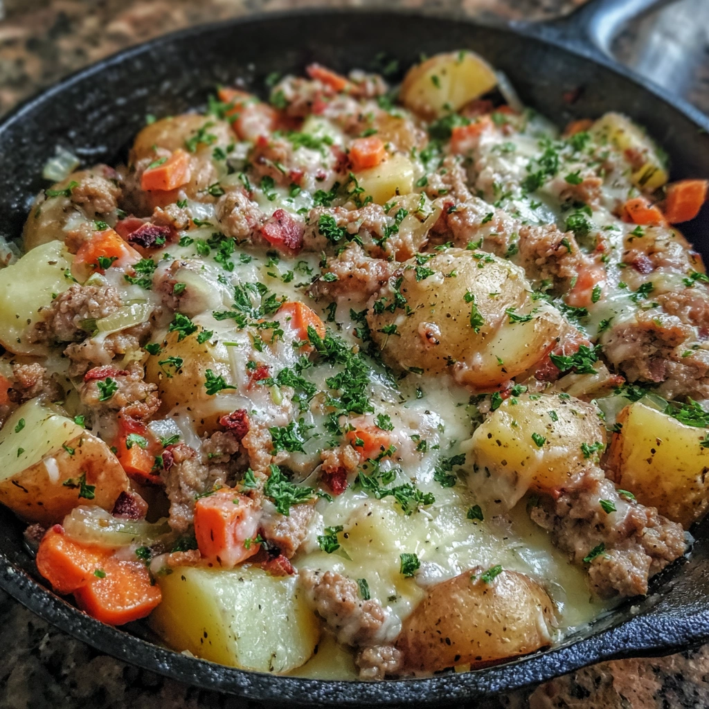 One-Pan Creamy Meat and Potato Skillet