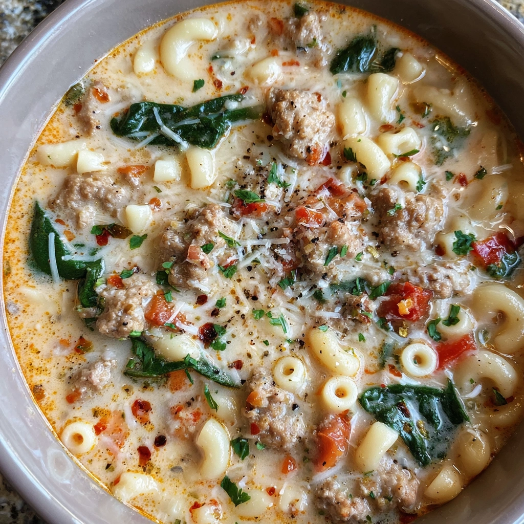 Spoon scooping creamy soup from bowl, steam rising
