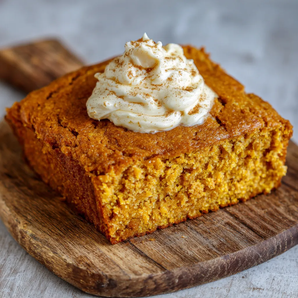 Overhead shot of cornbread in a baking dish with honey drizzle
