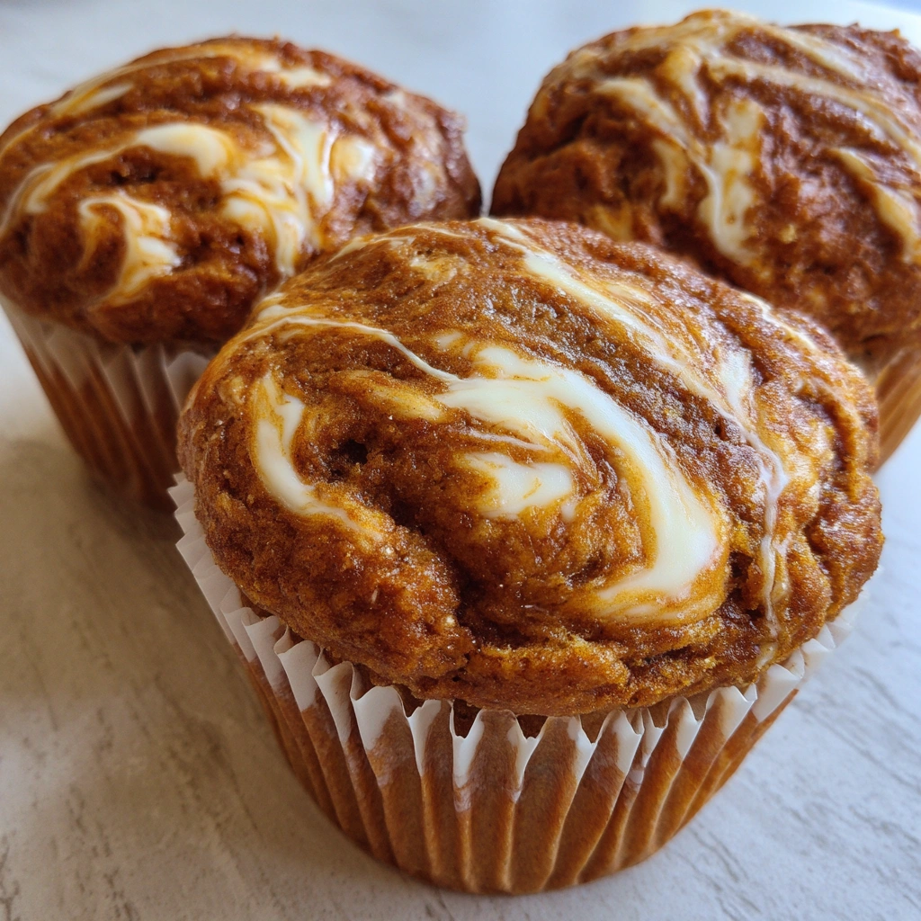 Cooling rack of muffins with pumpkin and spice in the background