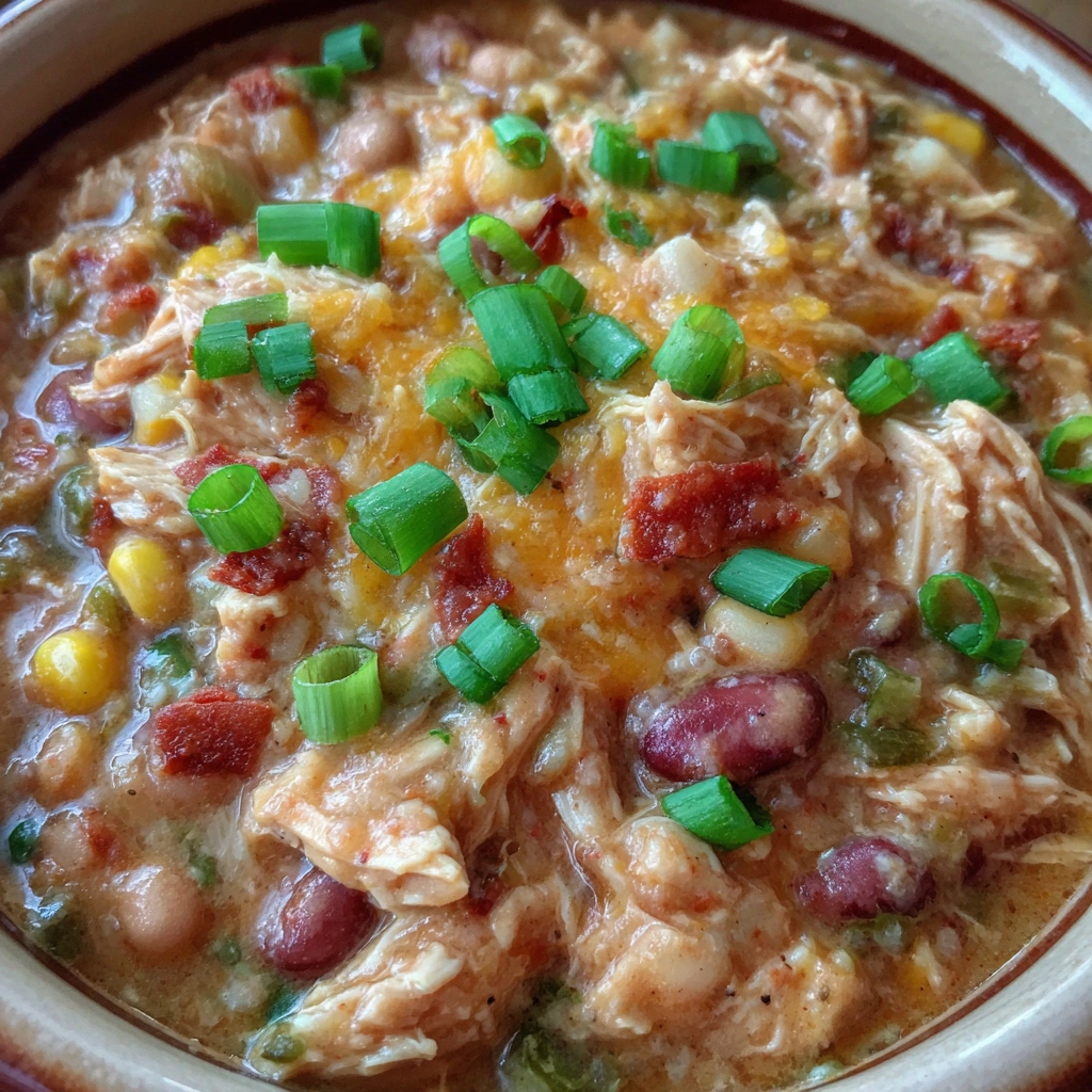 Slow Cooker Cream Cheese Crack Chicken Chili