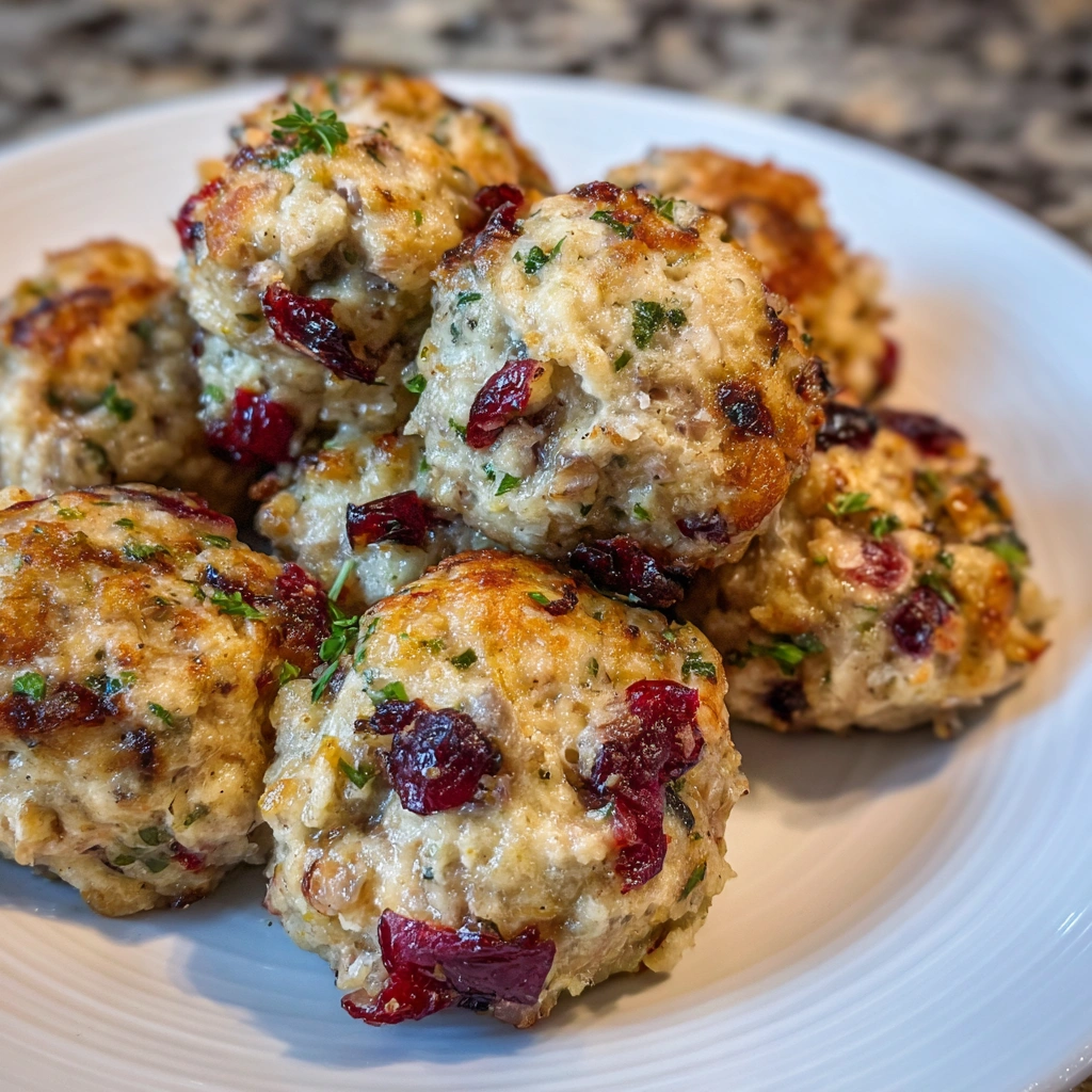 Cranberry Turkey Stuffing Balls