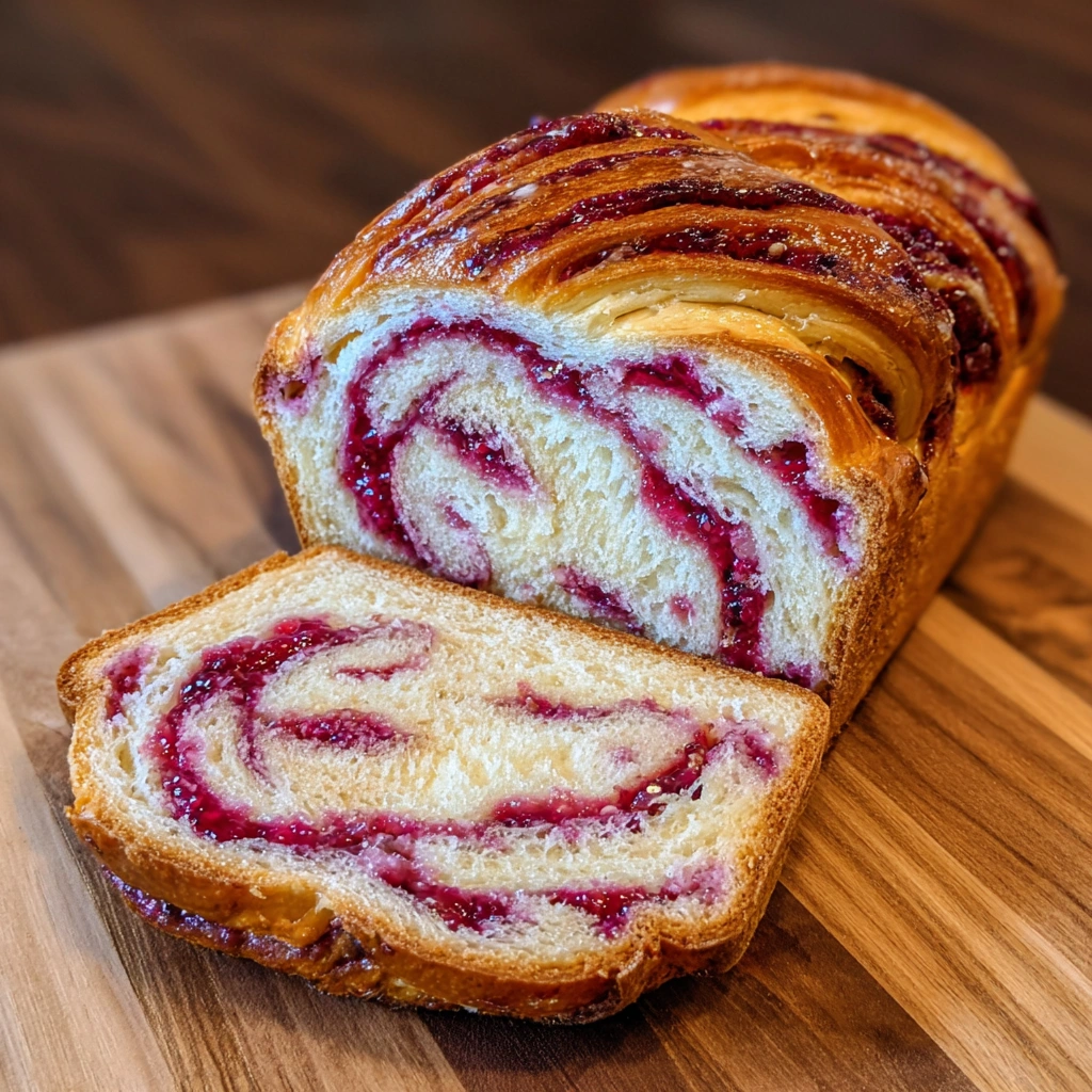 Raspberry Swirl Brioche Loaf