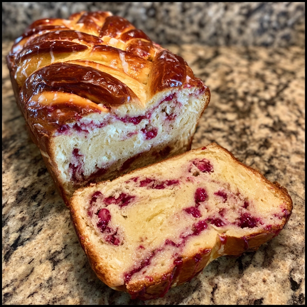 Raspberry Swirl Brioche Loaf