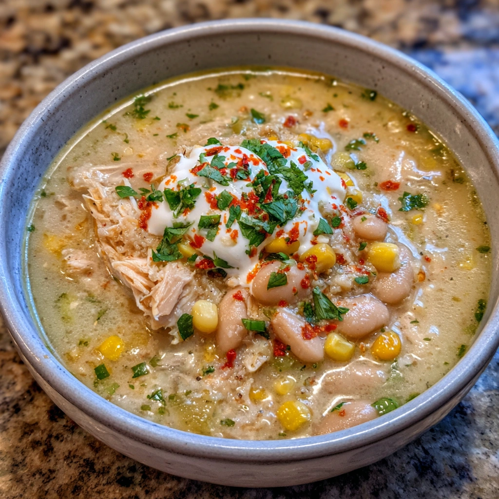 Savory Crockpot White Chicken Chili Soup