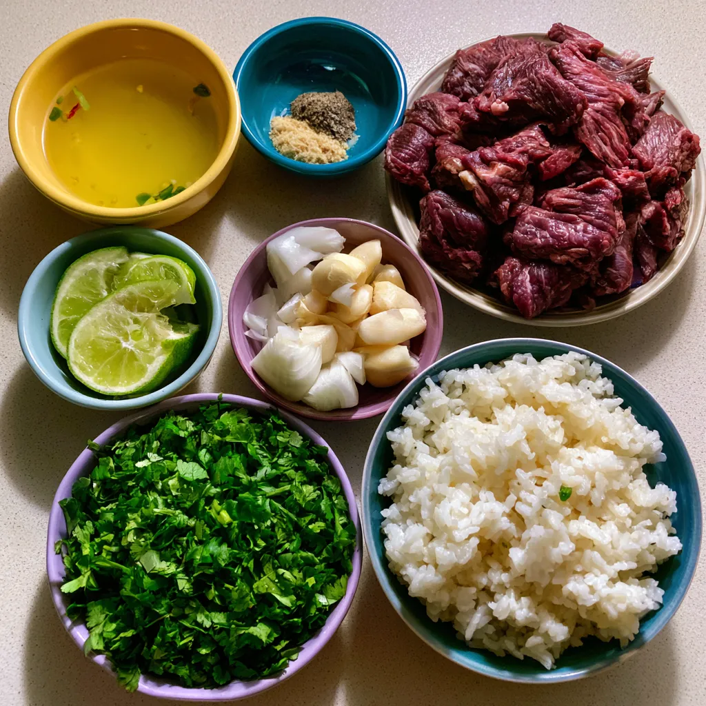 Cilantro Lime Beef and Rice Bowls