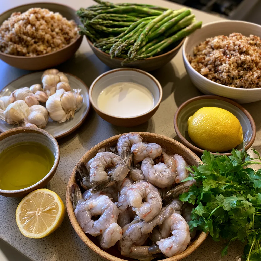 Grilled Shrimp Bowl with Asparagus