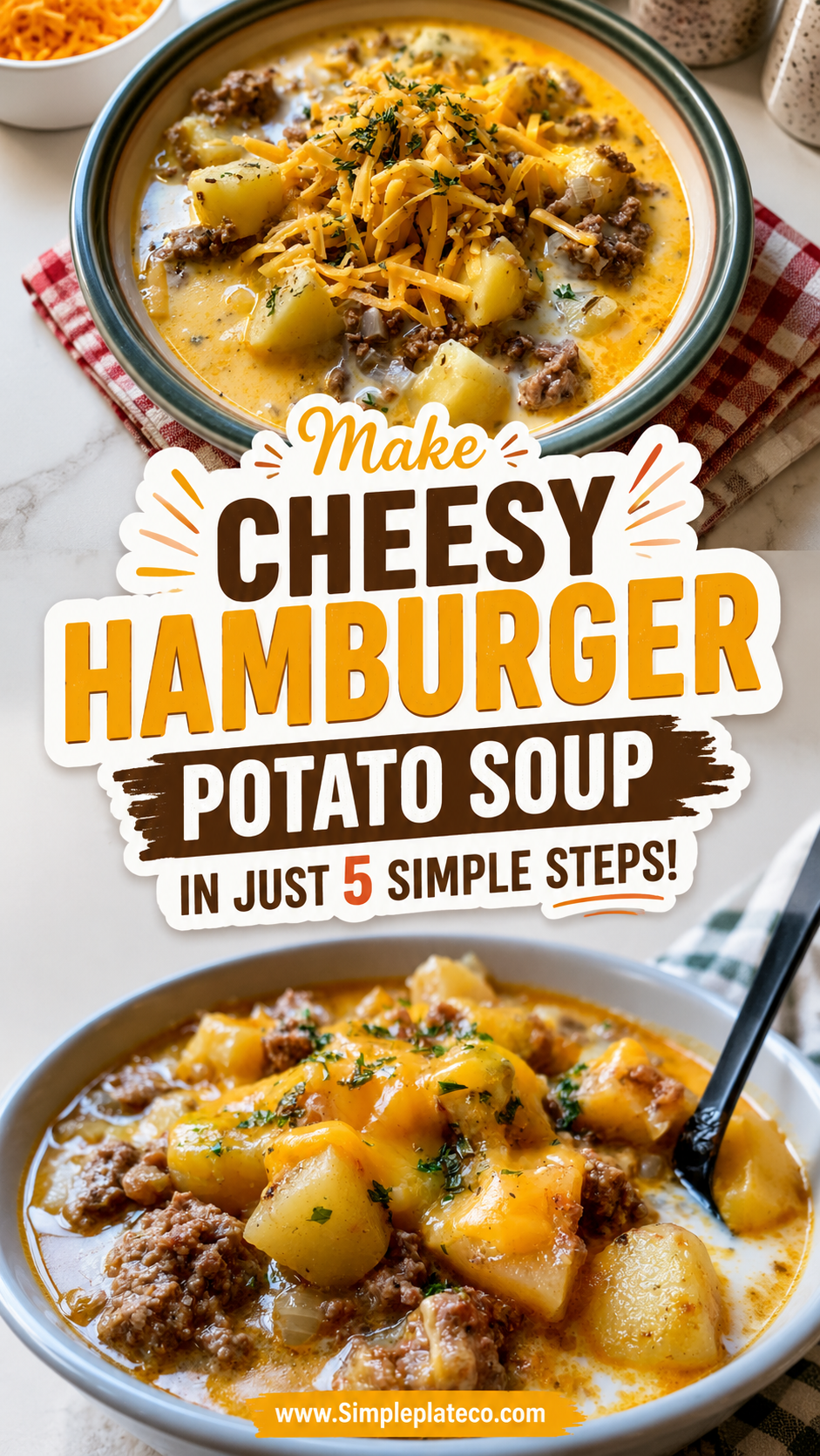 Cheesy Hamburger Potato Soup