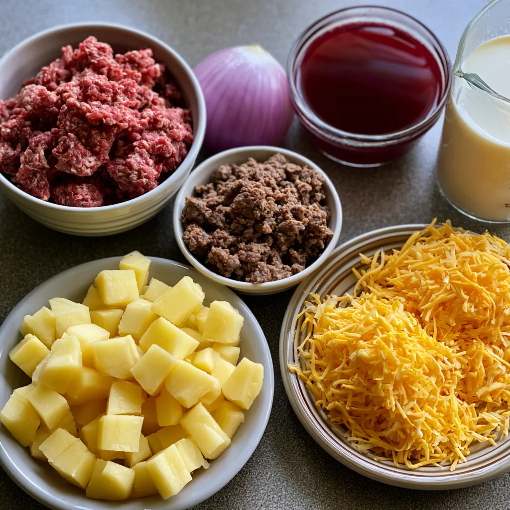 Cheesy Hamburger Potato Soup