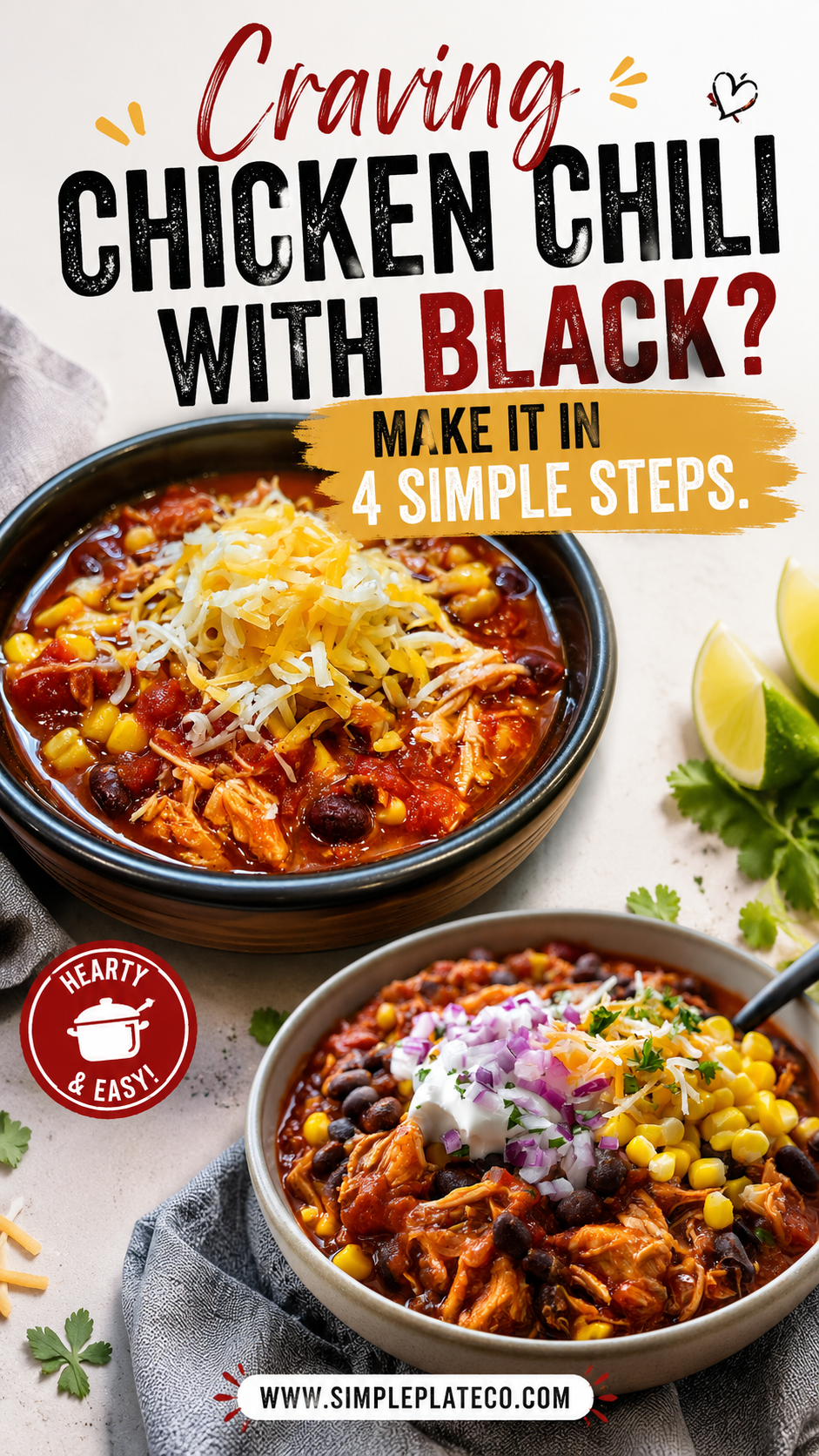Chicken Chili with Black Beans and Corn