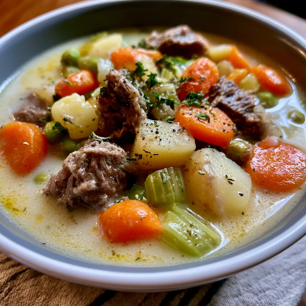 Creamy Beef and Vegetable Soup