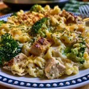 Creamy Crockpot Chicken Broccoli Mac