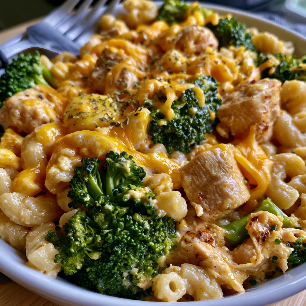 Creamy Crockpot Chicken Broccoli Mac