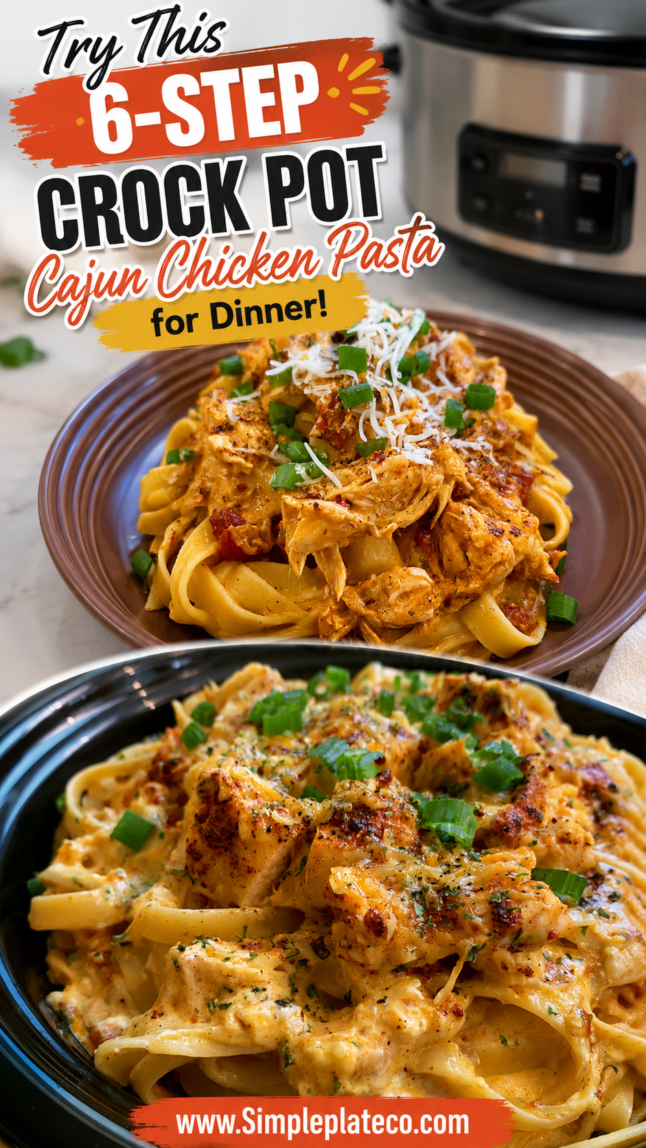 Crock Pot Cajun Chicken Pasta