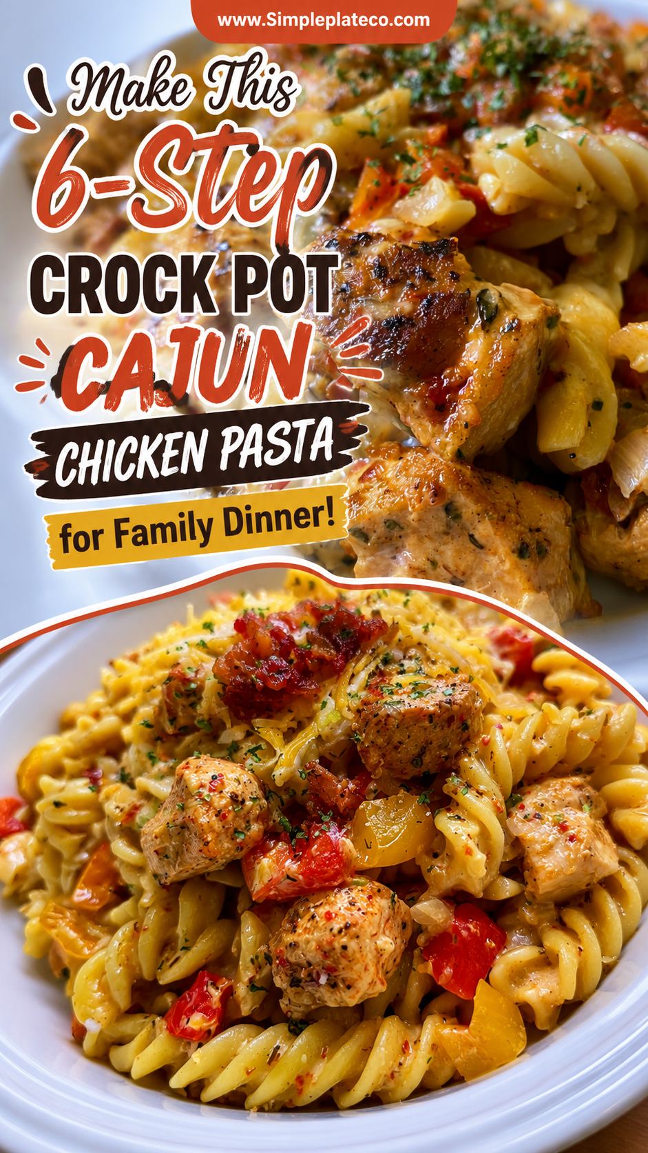 Crock Pot Cajun Chicken Pasta