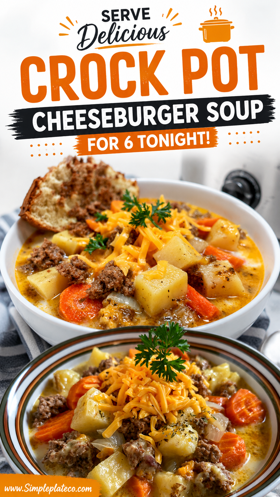 Crock Pot Cheeseburger Soup