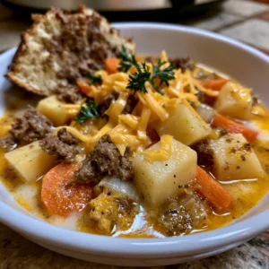 Crock Pot Cheeseburger Soup