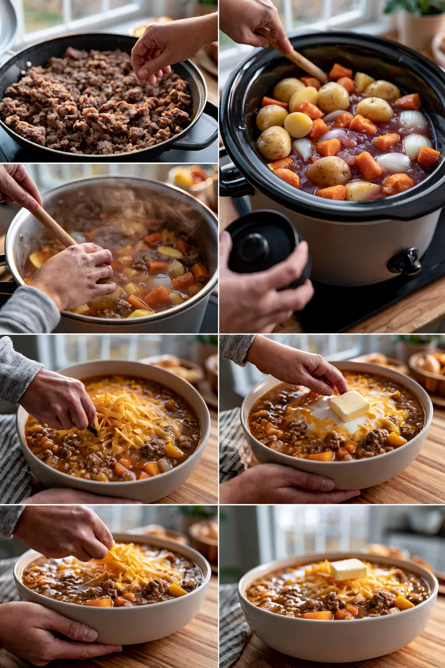 Crock Pot Cheeseburger Soup
