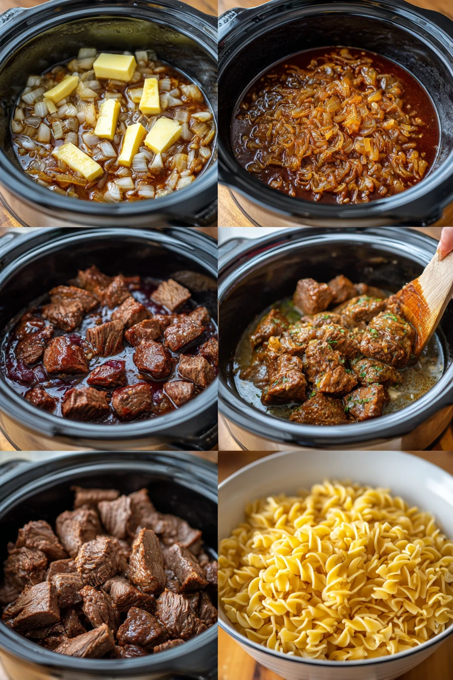 Crock Pot French Onion Beef and Noodles