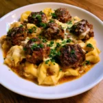 Crock Pot Meatballs and Tortellini