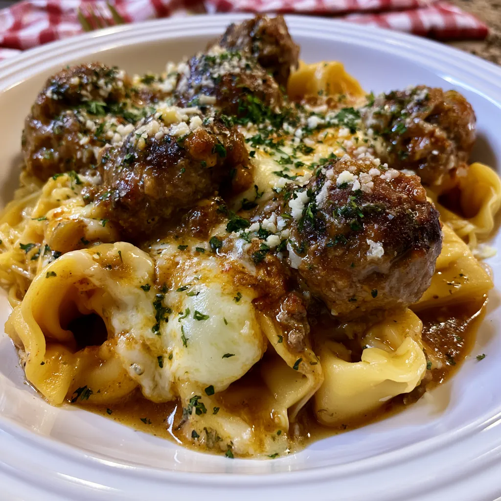 Crock Pot Meatballs and Tortellini