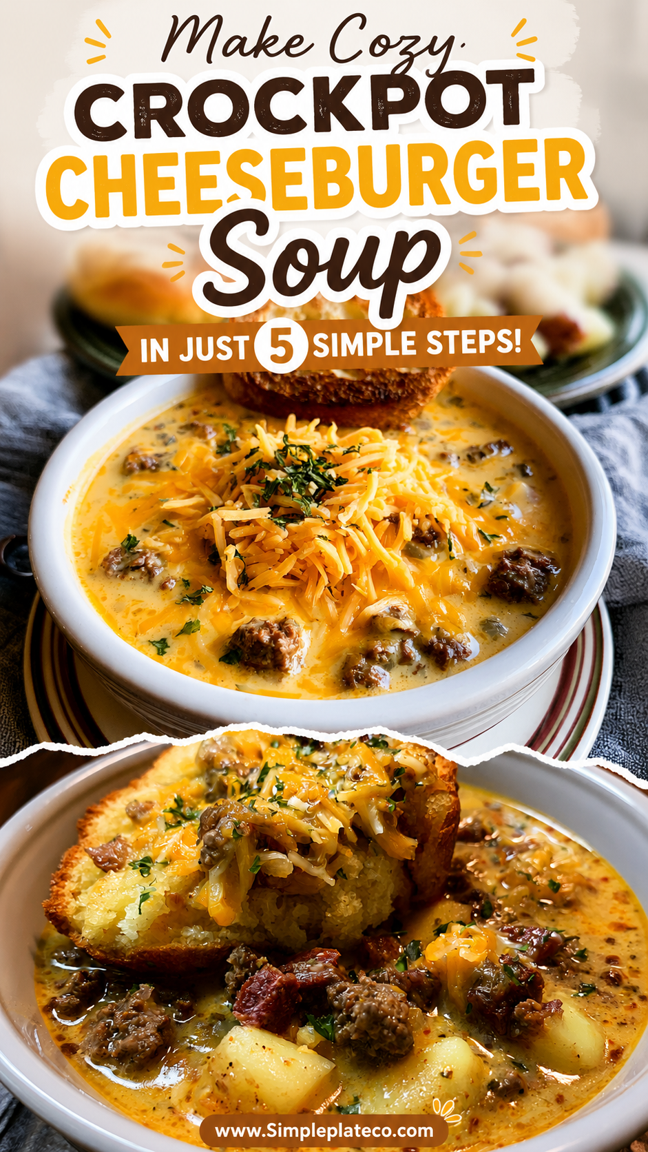 Crockpot Cheeseburger Soup
