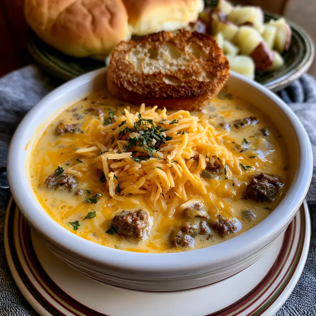 Crockpot Cheeseburger Soup