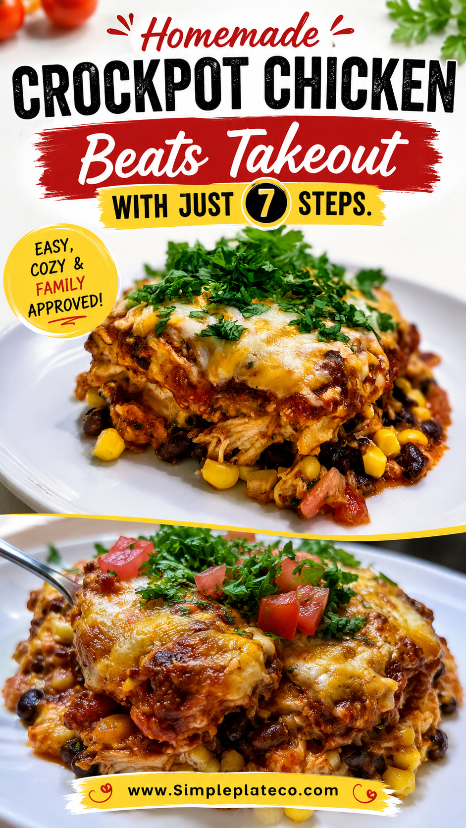Crockpot Chicken Enchilada Casserole