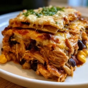 Crockpot Chicken Enchilada Casserole