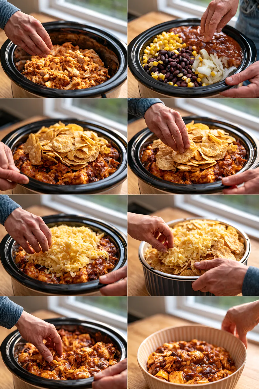 Crockpot Chicken Enchilada Casserole