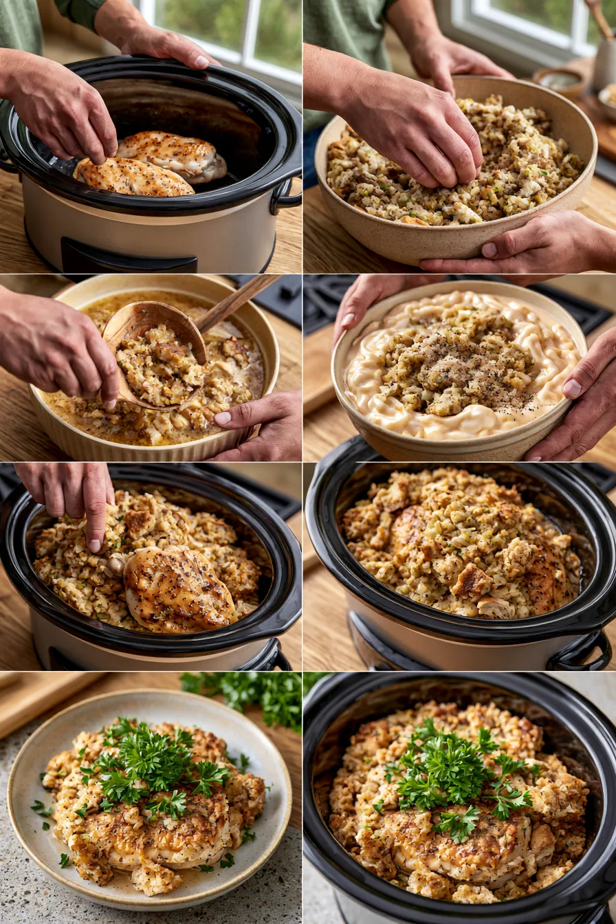 Crockpot Chicken and Stuffing