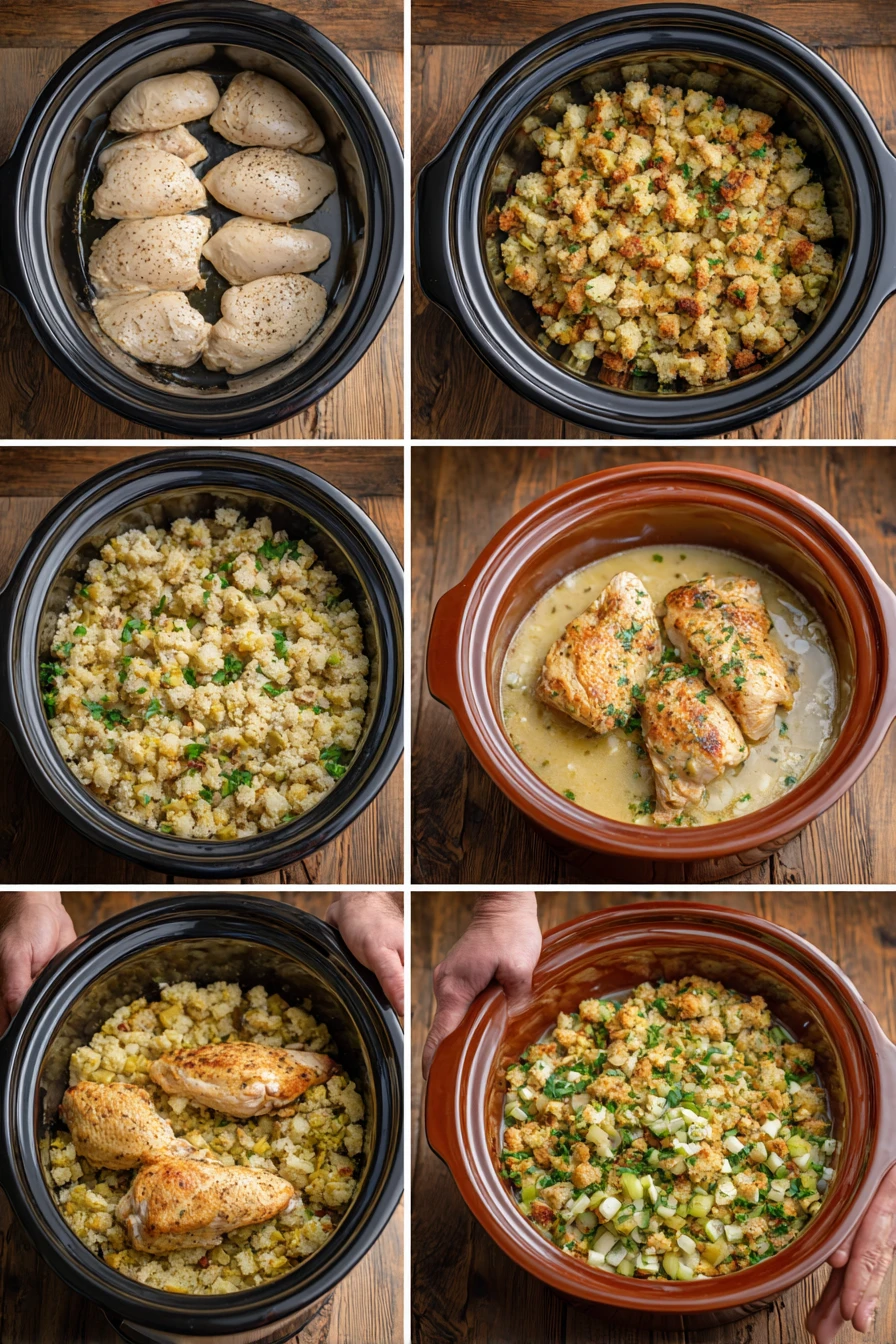 Crockpot Chicken and Stuffing Casserole