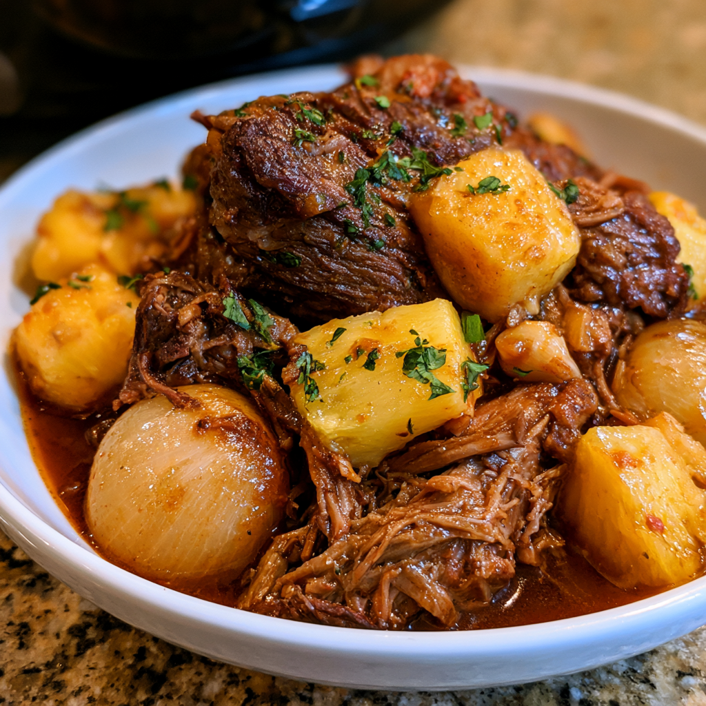 Crockpot Chipotle Pineapple Pot Roast Bowl