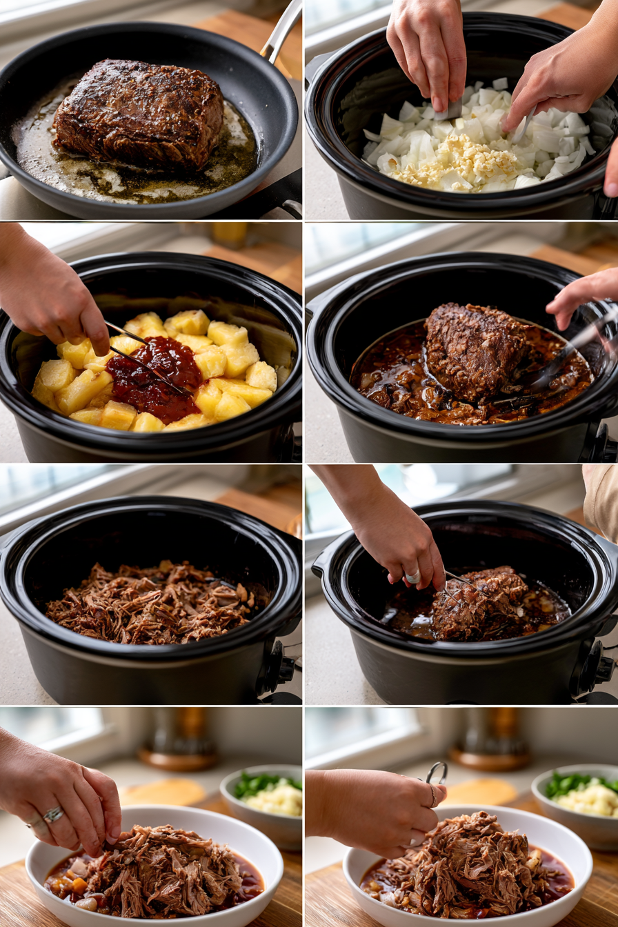 Crockpot Chipotle Pineapple Pot Roast Bowl