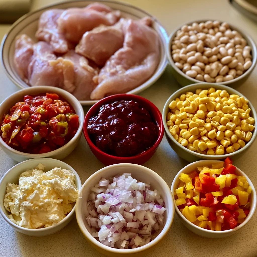Crockpot Cream Cheese Chicken Chili