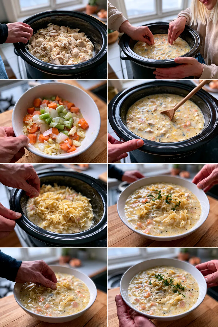 Crockpot Creamy Chicken Noodle Soup