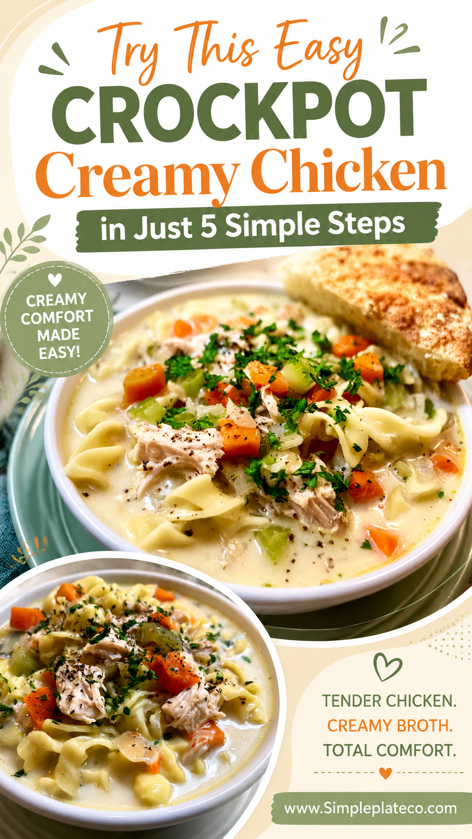 Crockpot Creamy Chicken Noodle Soup