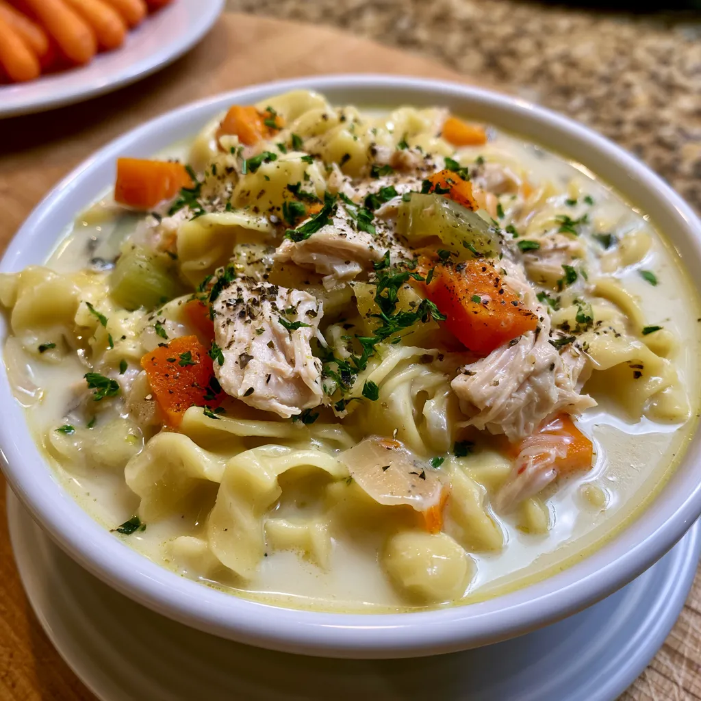 Crockpot Creamy Chicken Noodle Soup