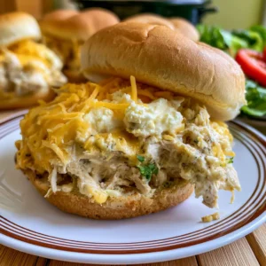 Crockpot Creamy Chicken Sandwiches