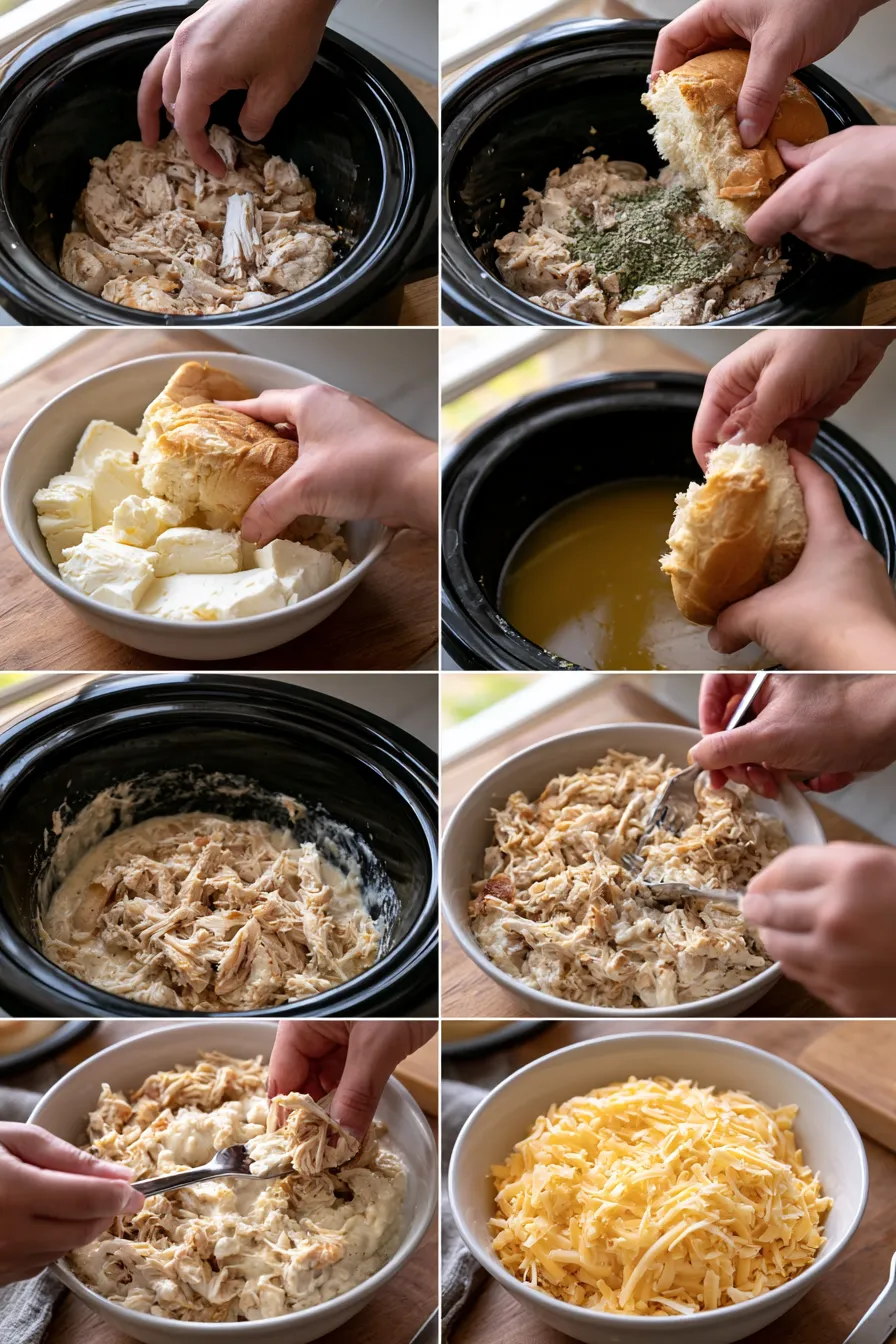 Crockpot Creamy Chicken Sandwiches
