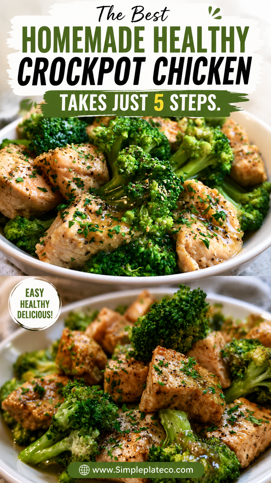 Healthy Crockpot Chicken and Broccoli