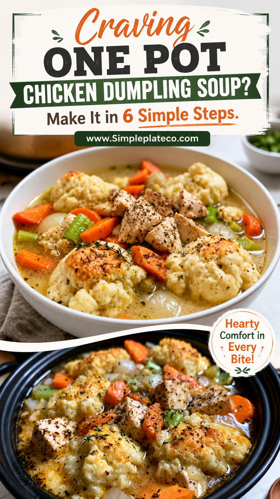 One Pot Chicken Dumpling Soup