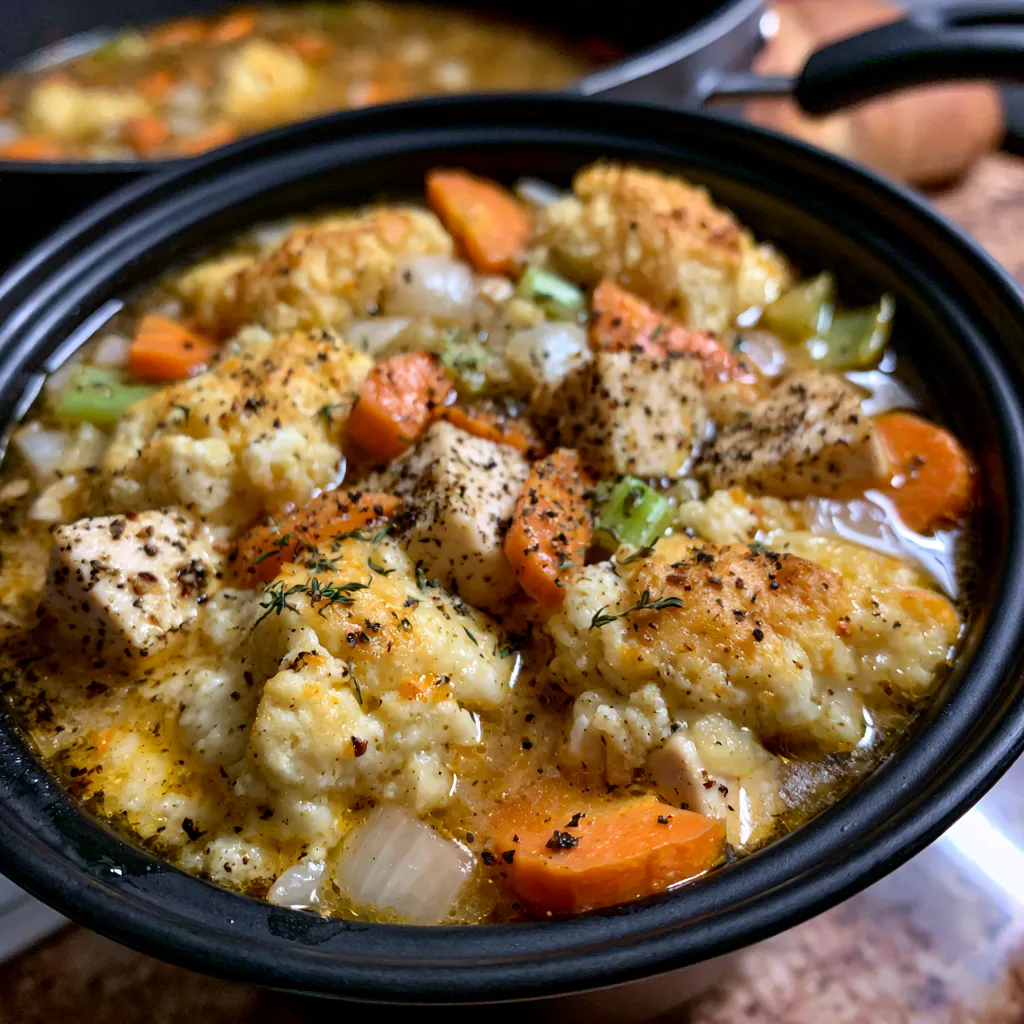 One Pot Chicken Dumpling Soup